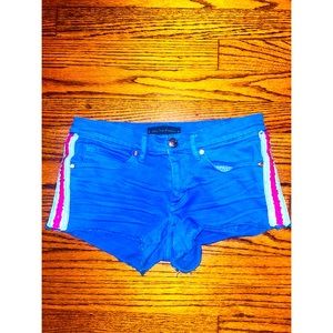Juicy Couture Blue Zuma Jean Sequin Shorts Size 26